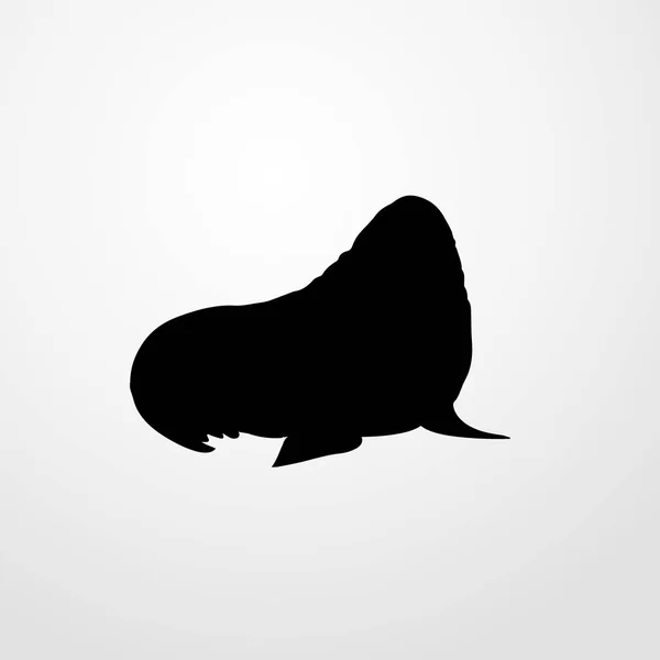 Walrus pictogram illustratie geïsoleerde vector teken symbool — Stockvector
