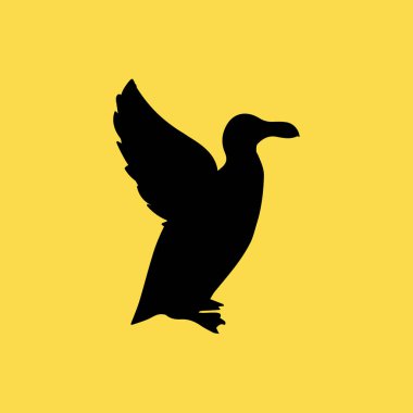 AUK kuş simgesi illüstrasyon izole vektör işareti simgesi