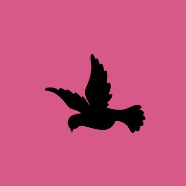 Güvercin uçan simgesi illüstrasyon izole vektör işareti simgesi