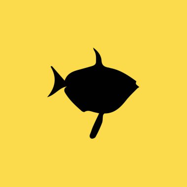 Balık simgesi illüstrasyonu izole vektör işareti