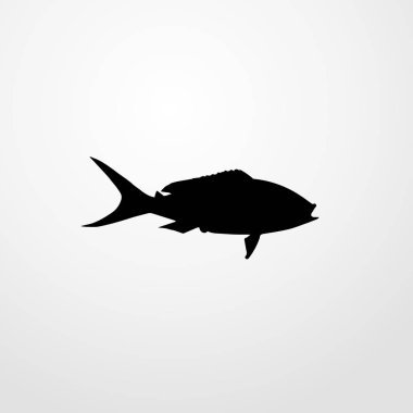 Balık simgesi illüstrasyonu izole vektör işareti