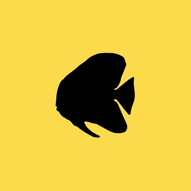 Balık simgesi illüstrasyonu izole vektör işareti