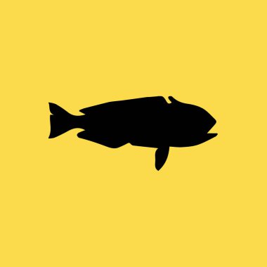 Balık simgesi simgesi illüstrasyon izole vektör işareti simgesi
