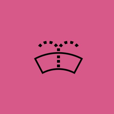 Araba ön cam yıkama simgesi illüstrasyon izole vektör işareti simgesi