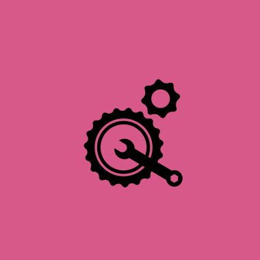 somun anahtarı ve dişli simgesini illüstrasyon izole vektör işareti simgesi