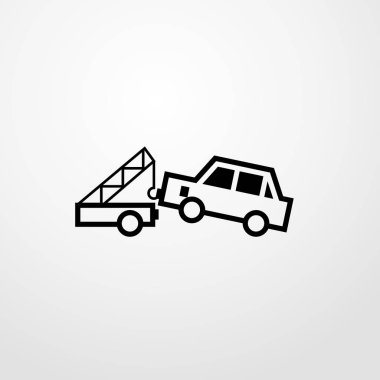 Araba evacoator simgesi illüstrasyon izole vektör işareti simgesi