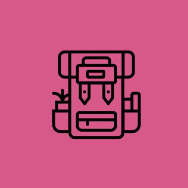 Sırt çantası simgesini illüstrasyon izole vektör işareti simgesi