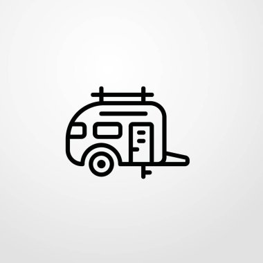 Römork simgesi illüstrasyon izole vektör işareti simgesi