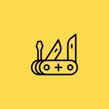 Swiss bıçak simgesi illüstrasyon izole vektör simgesi