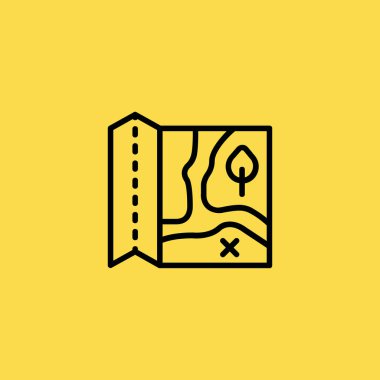 harita simgesi illüstrasyon izole vektör simgesi