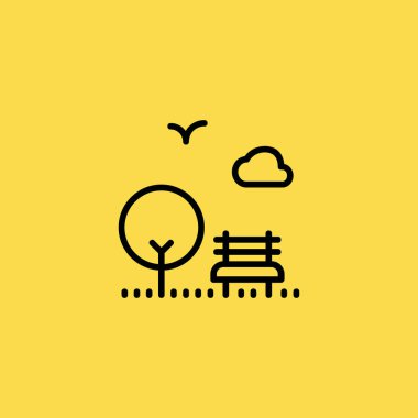 Park simgesi illüstrasyon izole vektör işareti simgesi