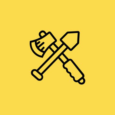 balta ve showel simgesi illüstrasyon izole vektör işareti simgesi