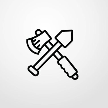 balta ve showel simgesi illüstrasyon izole vektör işareti simgesi