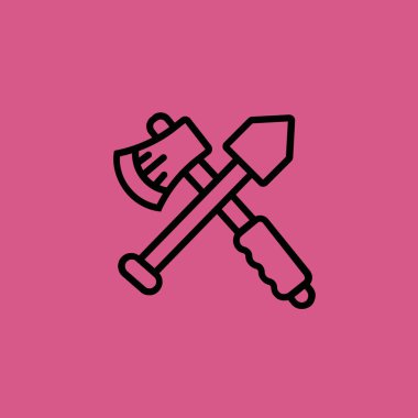 balta ve showel simgesi illüstrasyon izole vektör işareti simgesi