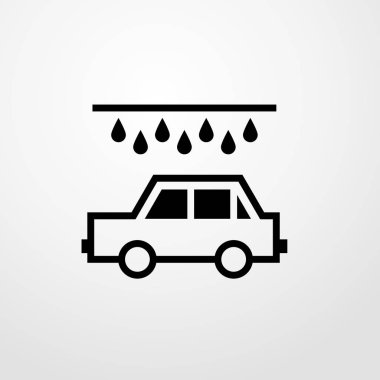 Araba yıkama simgesi illüstrasyon izole vektör işareti simgesi