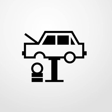 Araba Asansör simgesi illüstrasyon izole vektör işareti sembolü