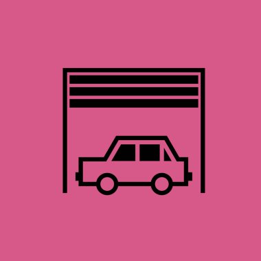 Araba garaj simgesi illüstrasyon izole vektör işareti simgesi