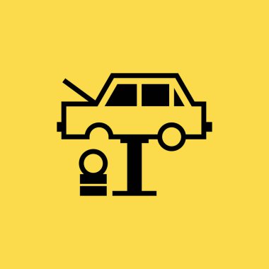 Araba Asansör simgesi illüstrasyon izole vektör işareti sembolü
