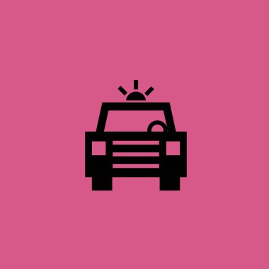 Polis araba simgesi illüstrasyon izole vektör işareti simgesi