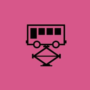 Otobüste Asansör simgesi illüstrasyon izole vektör işareti simgesi