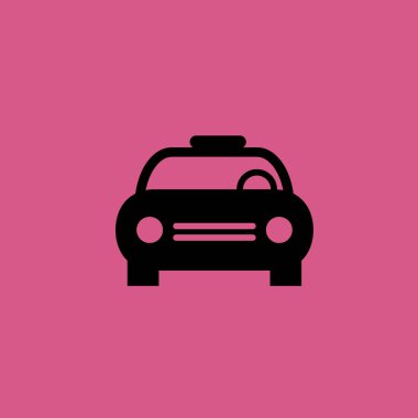 Taksi araba simgesi illüstrasyon izole vektör işareti simgesi