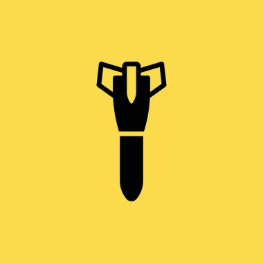 Füze simgesi illüstrasyon izole vektör işareti simgesi