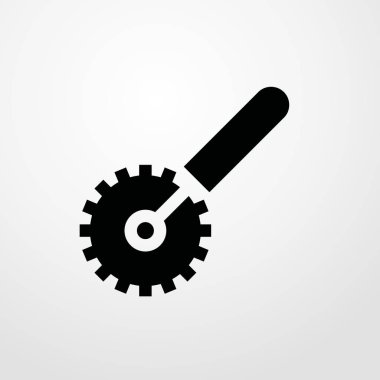 Pizza kesici simgesi illüstrasyon izole vektör işareti simgesi