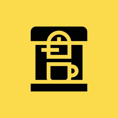 kahve makinesi simgesini illüstrasyon izole vektör işareti simgesi