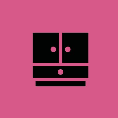 Dolap simgesi illüstrasyon izole vektör işareti simgesi