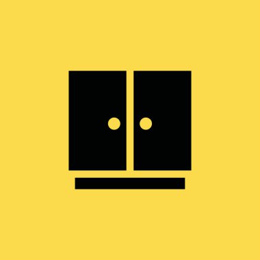 Dolap simgesi illüstrasyon izole vektör işareti simgesi