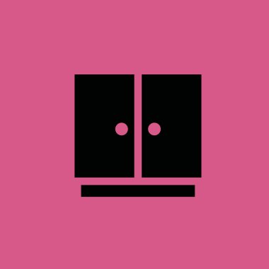 Dolap simgesi illüstrasyon izole vektör işareti simgesi