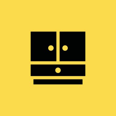 Dolap simgesi illüstrasyon izole vektör işareti simgesi