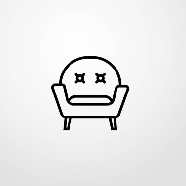 Koltuk simge illüstrasyon izole vektör işareti simgesi