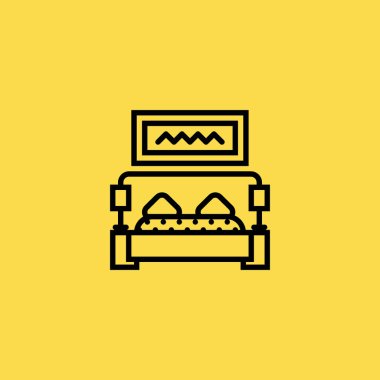 Yatak simgesi illüstrasyon izole vektör işareti simgesi