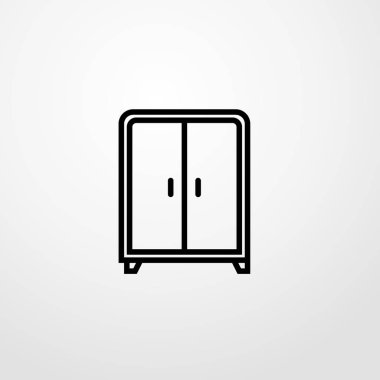 dolap simgesi illüstrasyon izole vektör işareti simgesi