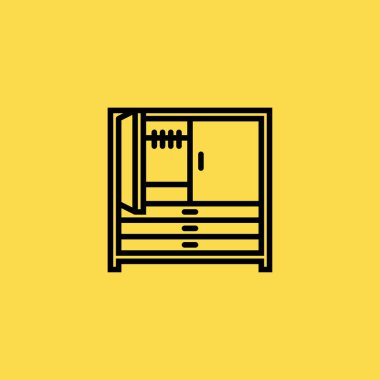 dolap simgesi illüstrasyon izole vektör işareti simgesi