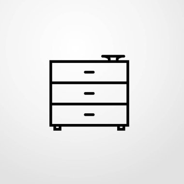 Çekmeceli simgesi illüstrasyon izole vektör işareti simgesi