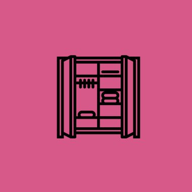 dolap simgesi illüstrasyon izole vektör işareti simgesi
