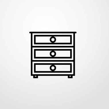 Çekmeceli simgesi illüstrasyon izole vektör işareti simgesi