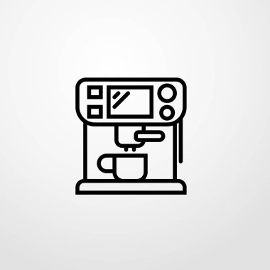 Kahve makinesi simgesini illüstrasyon izole vektör işareti simgesi