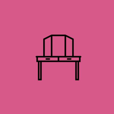 tuvalet Masası simgesi illüstrasyon izole vektör işareti simgesi