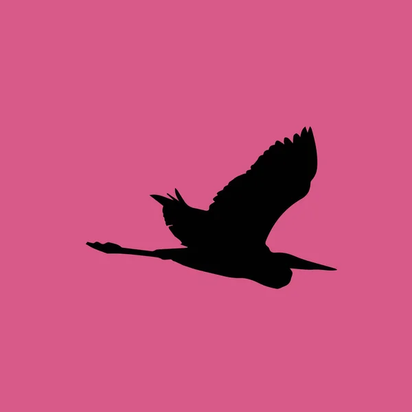 Heron fågel flygande ikon illustration isolerade vector tecken symbol — Stock vektor