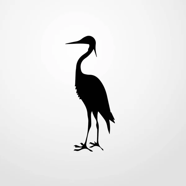 Jeřáb ptačí ikona ilustrace izolované vektor znaménko — Stockový vektor