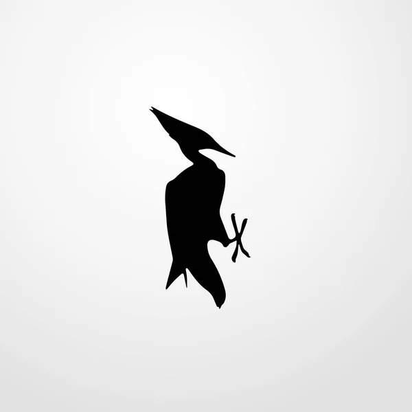 Dzięcioł ptaka ikona ilustracja na białym tle wektor symbol znak — Wektor stockowy
