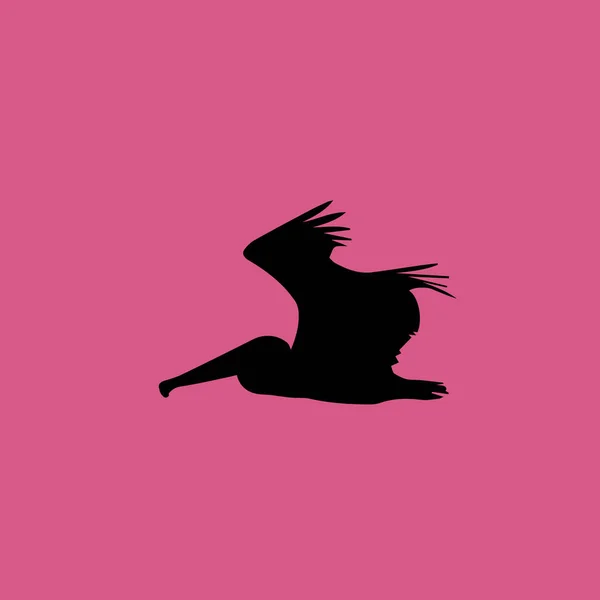 Pelikan uçan simgesi illüstrasyon izole vektör işareti simgesi — Stok Vektör