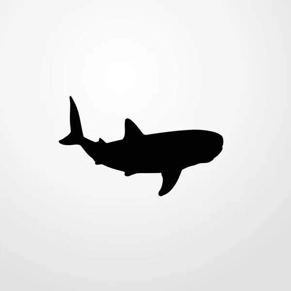 Köpekbalığı simgesi illüstrasyon izole vektör işareti simgesi — Stok Vektör