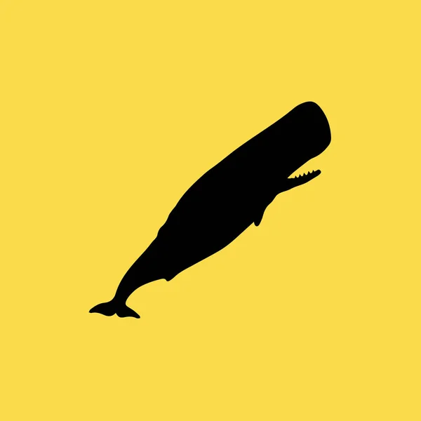 Сперматозоїдний кит ілюстрація ізольований векторний знак — стоковий вектор