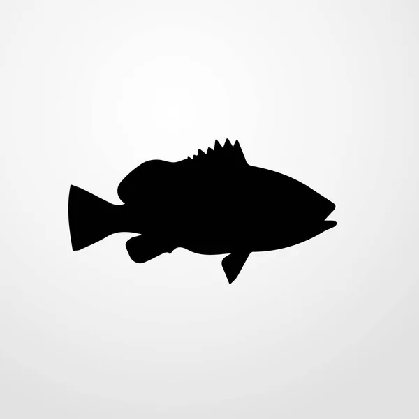 Icona del pesce illustrazione isolato segno vettoriale simbolo — Vettoriale Stock