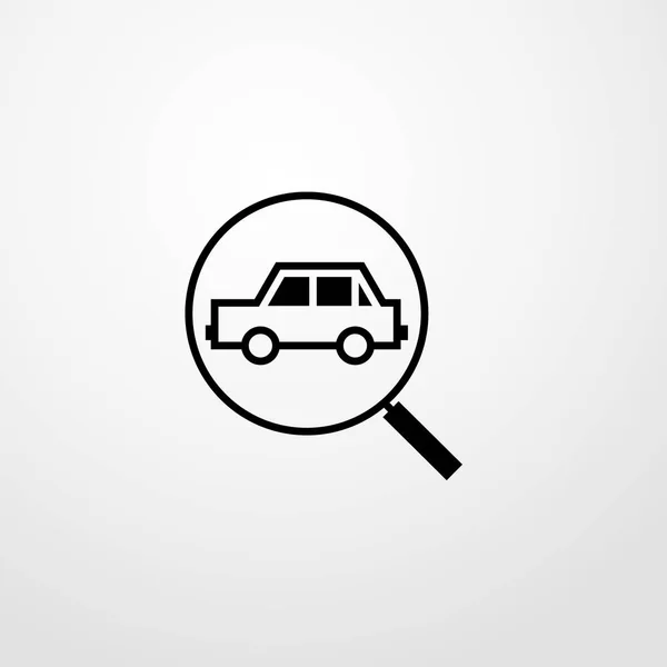 Voiture avec loupe icône illustration isolé vecteur signe symbole — Image vectorielle