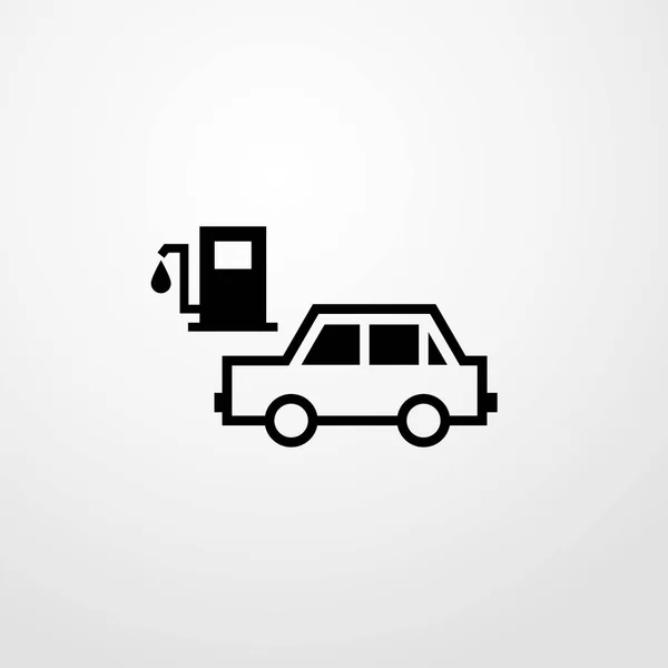 Αυτοκίνητο σε σύμβολο σημάδι απομονωμένες διανυσματικά εικονογράφηση εικονίδιο σταθμός βενζίνης — Διανυσματικό Αρχείο
